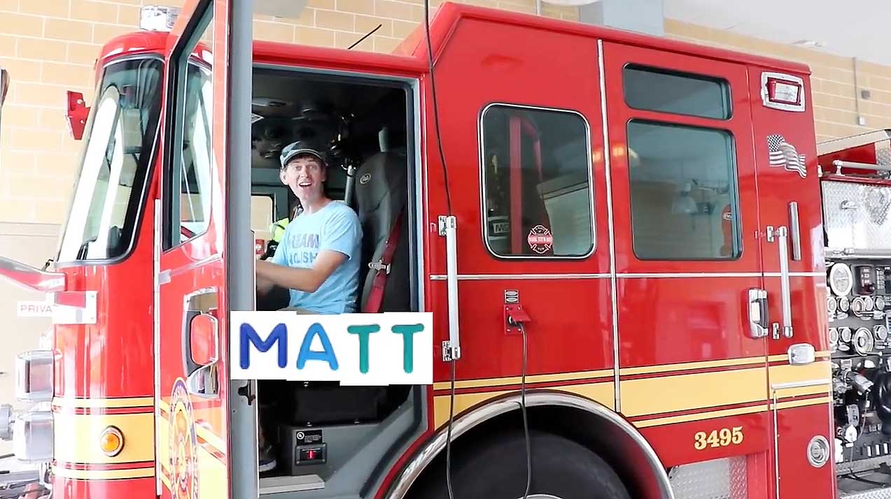 کلیپ آموزش زبان کودکان با مت Todays News Show With Matt Fire Truck Letter C